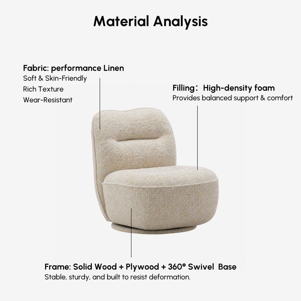 Performance Linen Swivel Slipper Accent Chair window image