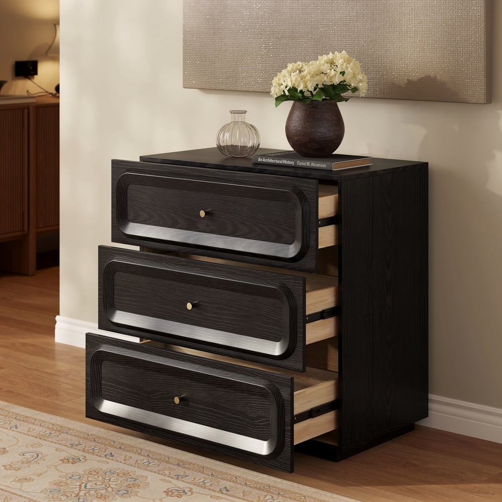 31" TV Stand with Chest Cabinet & 3 Drawers Storage window image