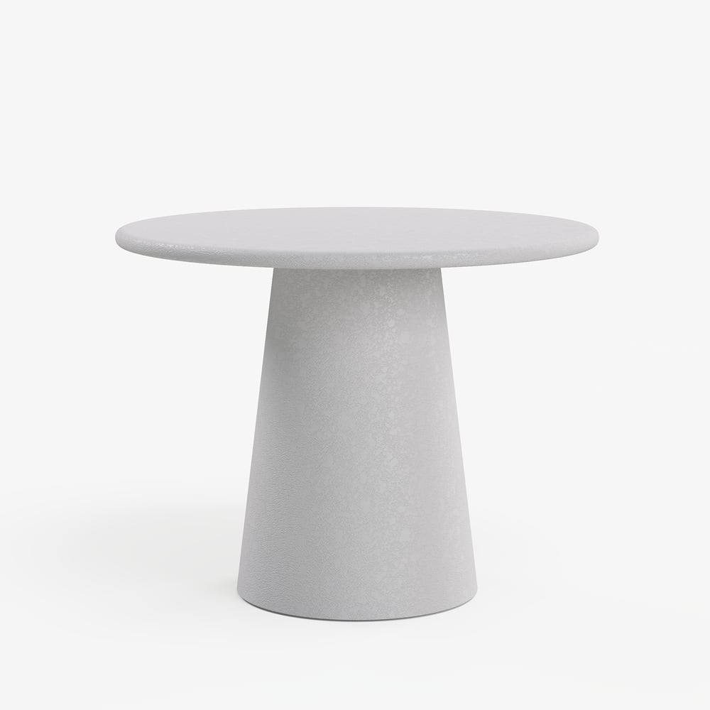 Modern 32" Round Fiberglass Dining Table with Sculptural Pedestal Base, Seats 2 window image