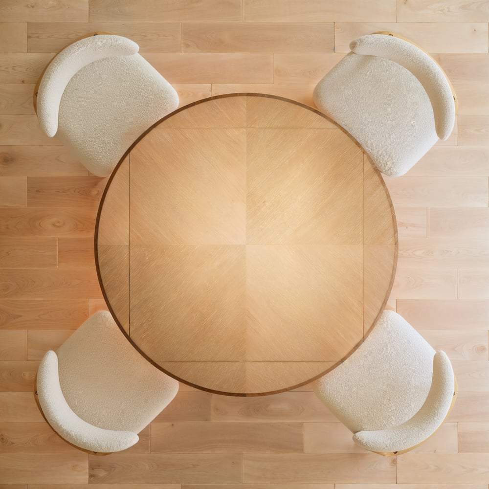 36"-47" Solid Natural Wood Extendable Dining Table with Light window image