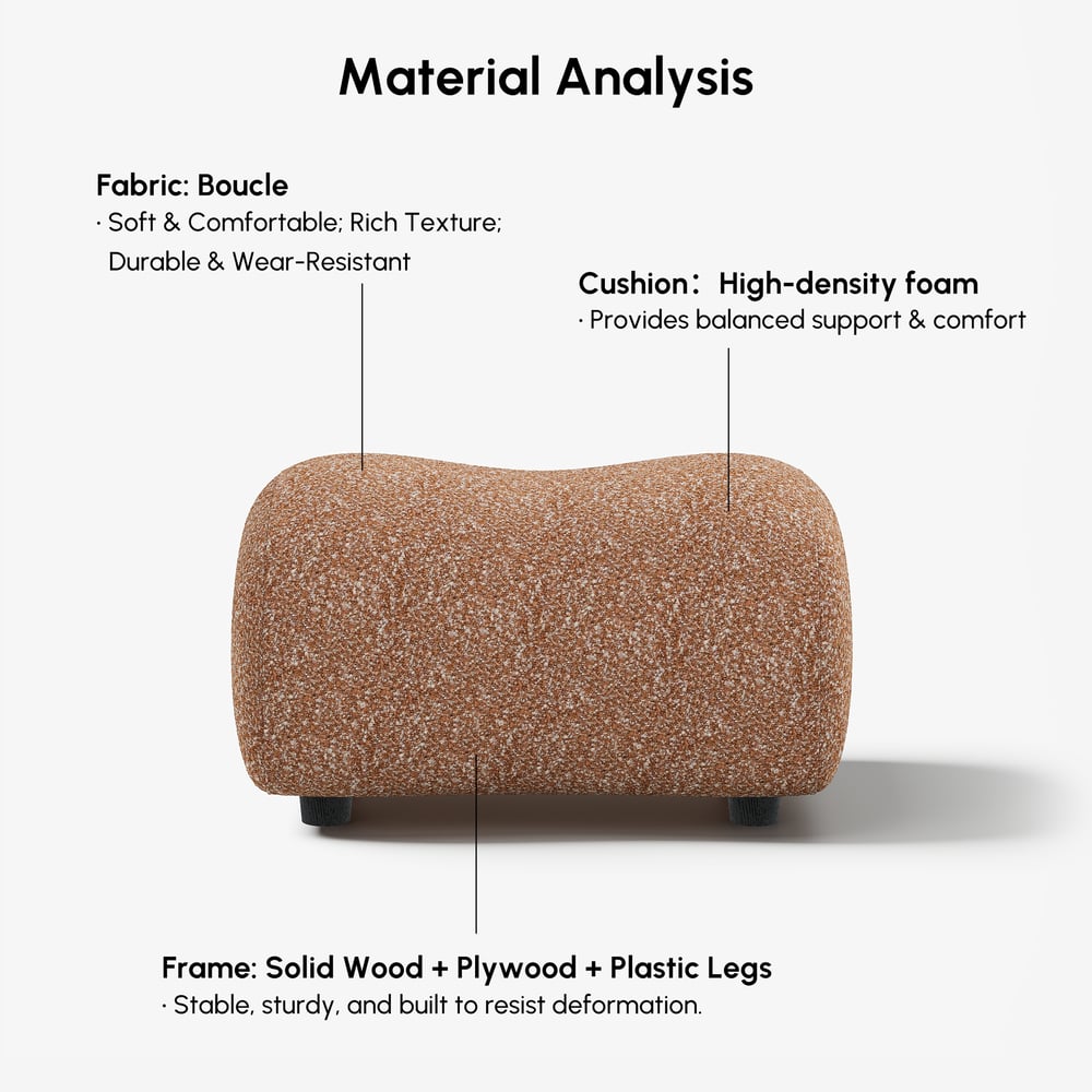 15" Boucle Curve Ottoman window image