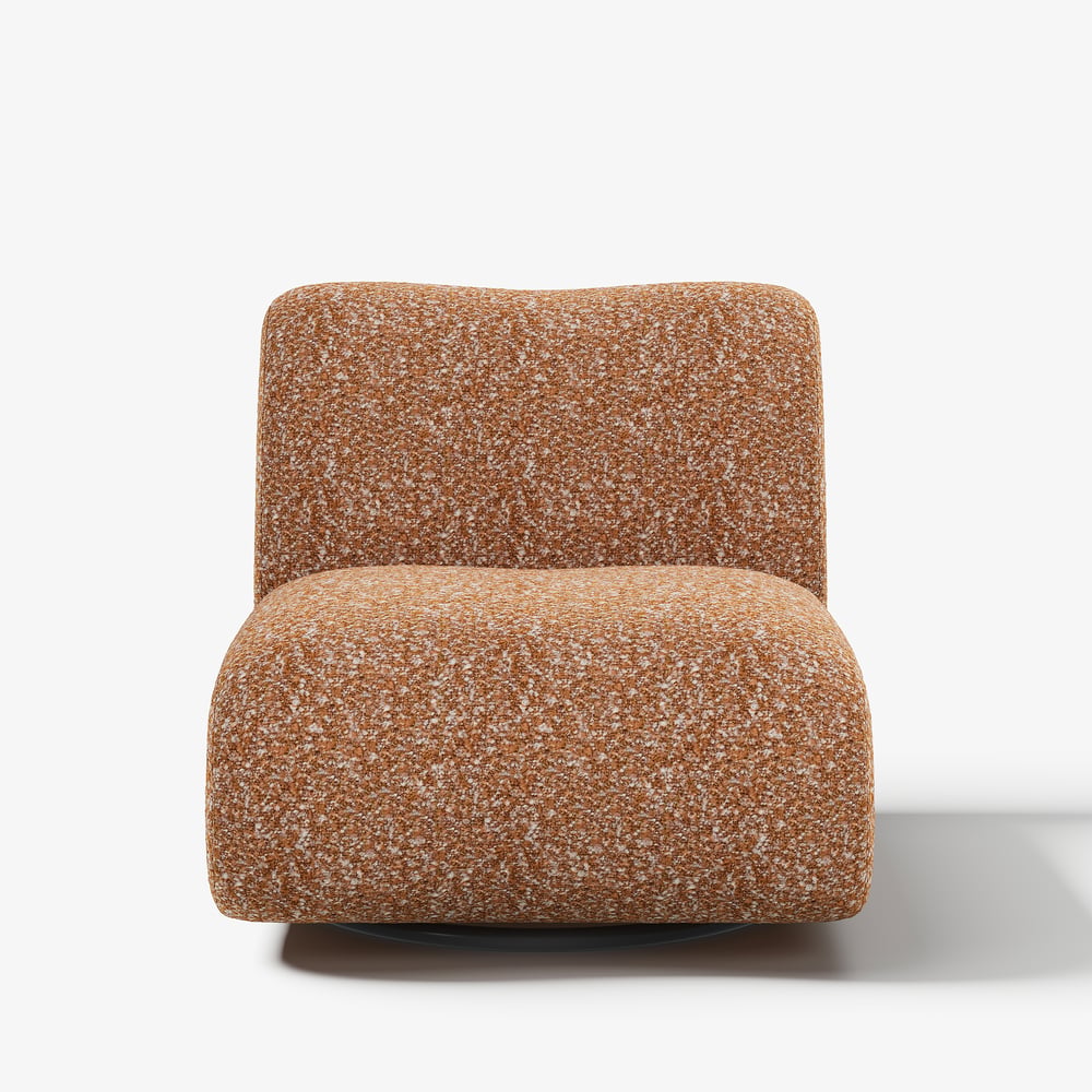 Modern 17" Performance Boucle Swivel Slipper Accent Chair window image