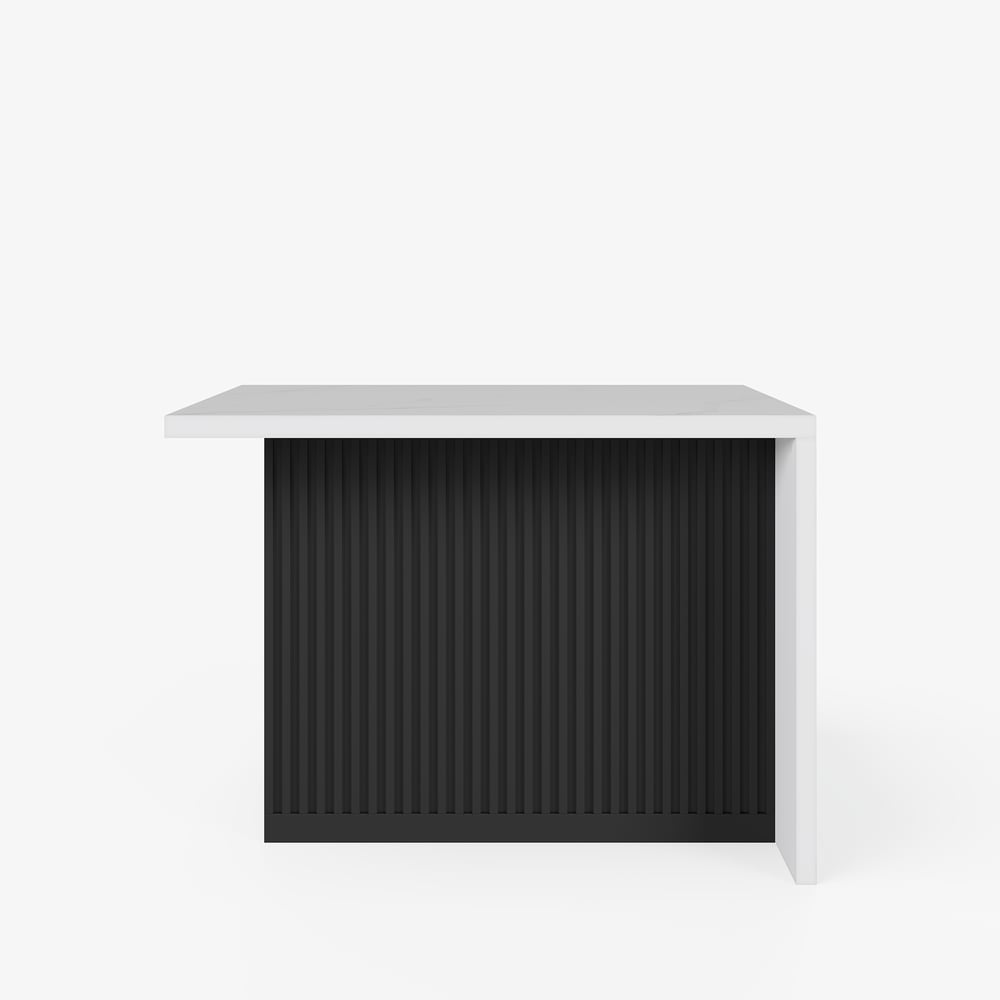 Modern 50" Wood Kitchen Island with Storage, White & Black window image