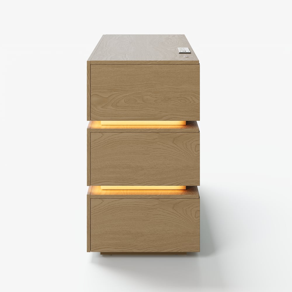 Commode Lumio 39" à 3 tiroirs avec station de charge image de fenêtre
