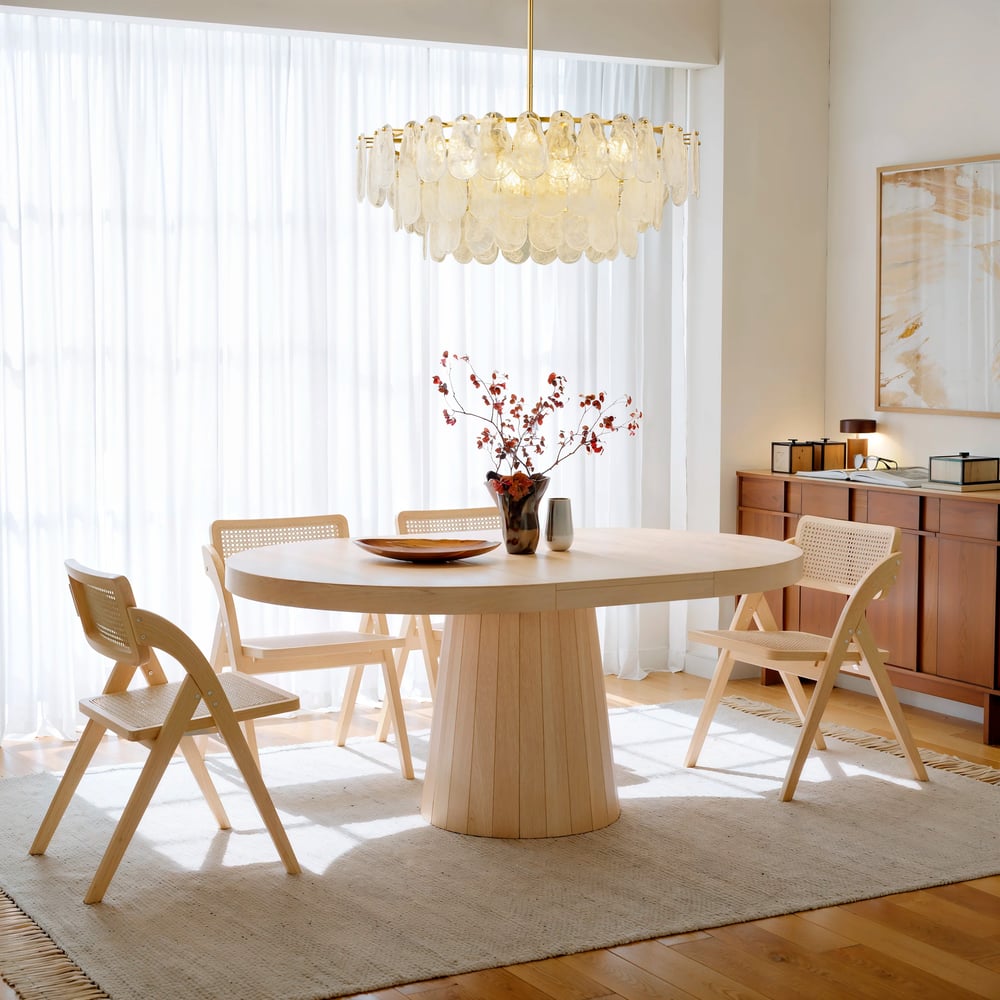 Cloude 39" 12-Light Glass Chandelier with Bulbs & Adjustable Height window image