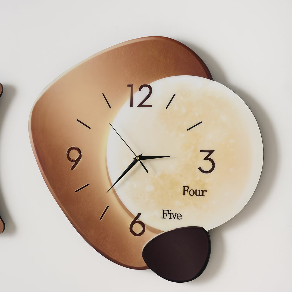 3-Piece Pebble-Shaped Battery-Operated Wall Clock with Acrylic and MDF Panels window image