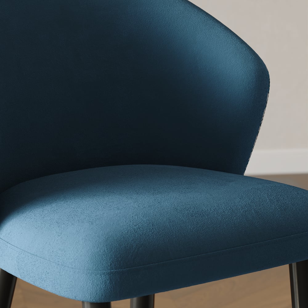 Modern Blue Velvet Counter Stool with Upholstered, 1 Piece window image