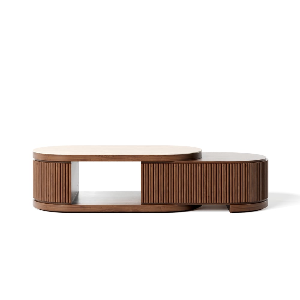 Velar 47"-67" Extendable Sintered Stone Top Coffee Table with Storage window image