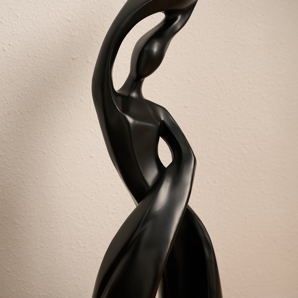 815mm Abstract Black Sculpture Lamp with LED Ball, Touch & Remote Control, Rechargeable window image