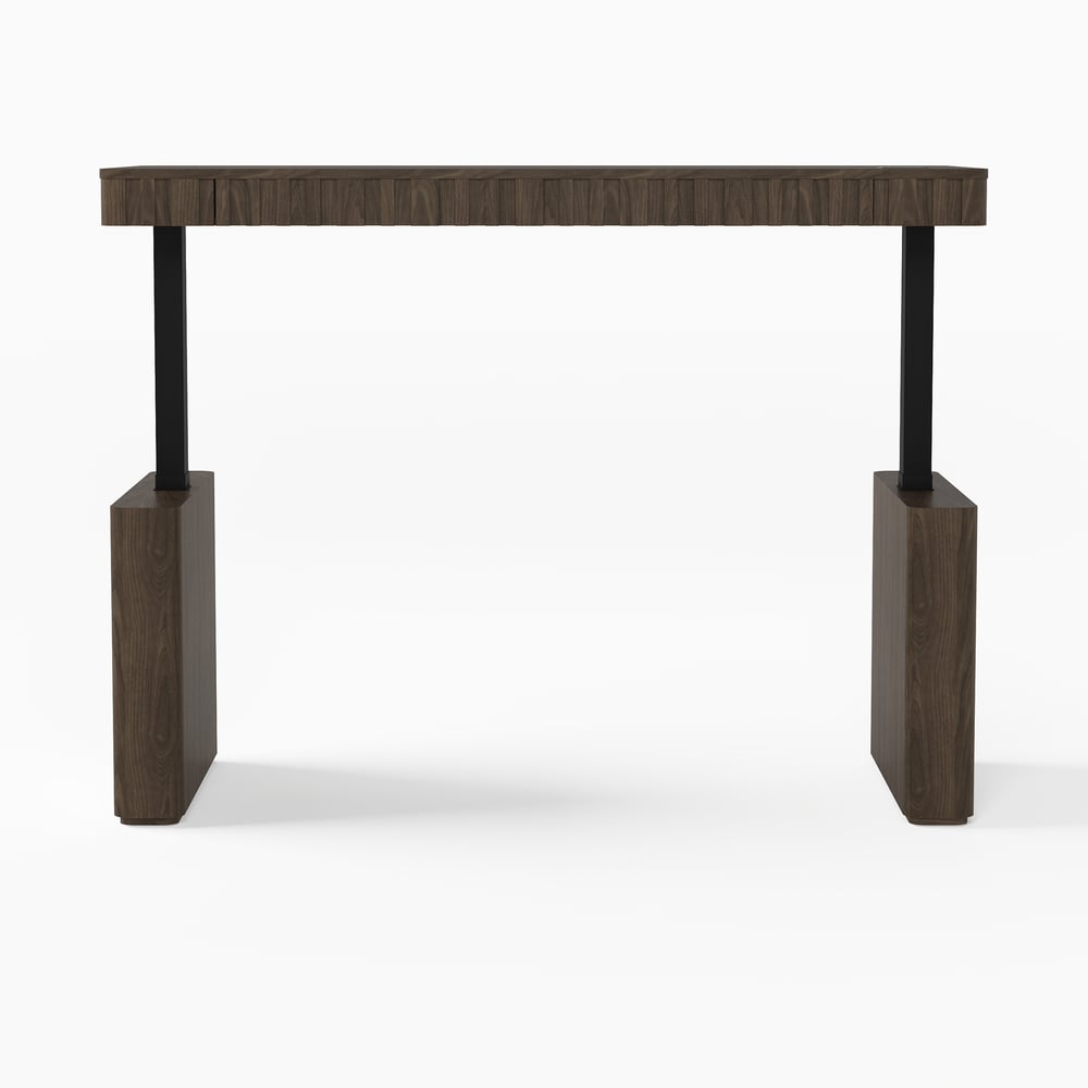 Aura 160 cm Smoked Brown Fluted Electric Adjustable Standing Desk window image