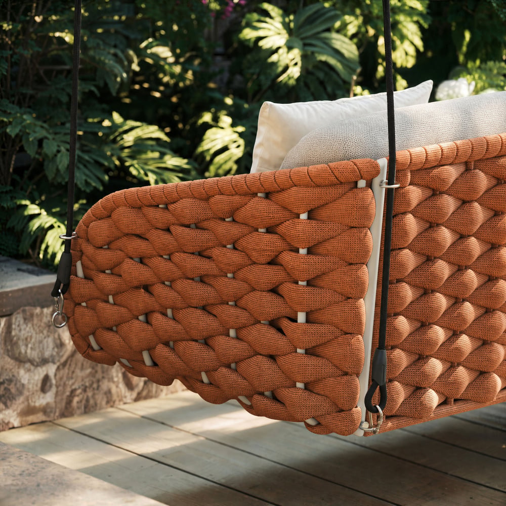 Cocaro 2-Seater Woven Performance Outdoor Swing with Plush Cushioning window image