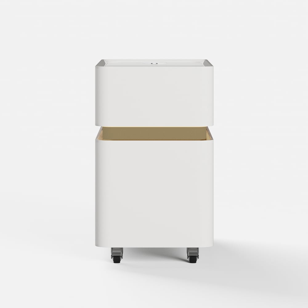 Narrow Smart LED Nightstand with  Sintered Stone Top window image