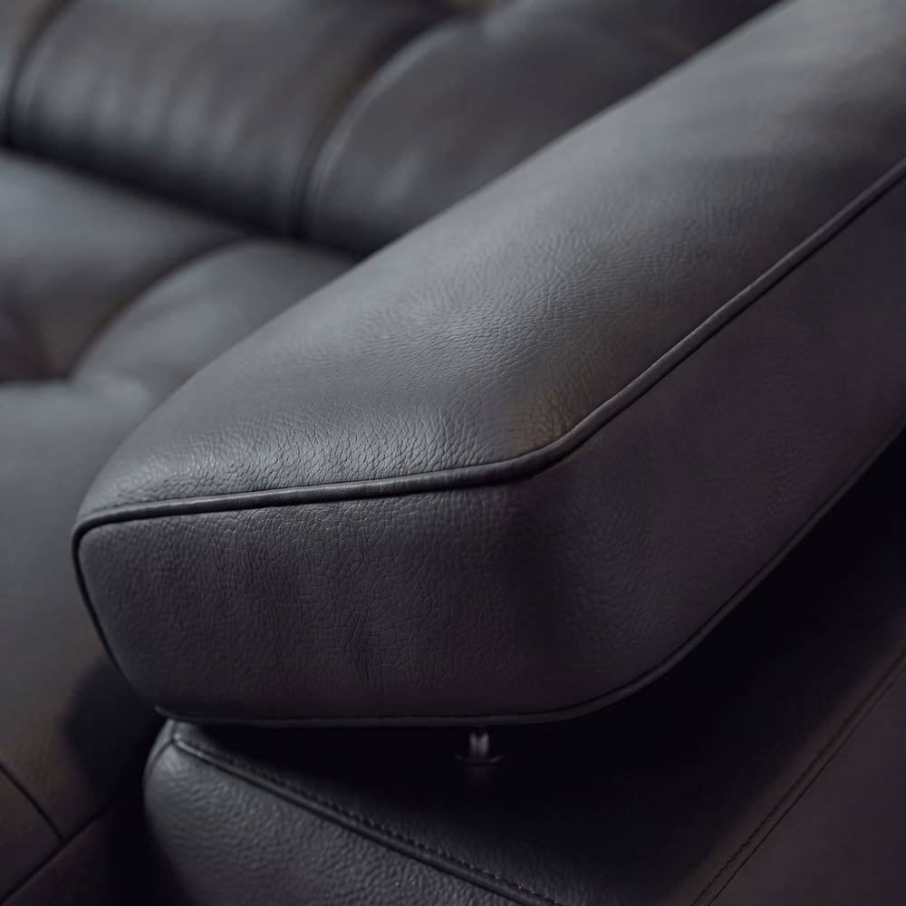 130" 3-Seater Genuine Leather Power Convertible Sleeper Sofa with Adjustable Armrests window image