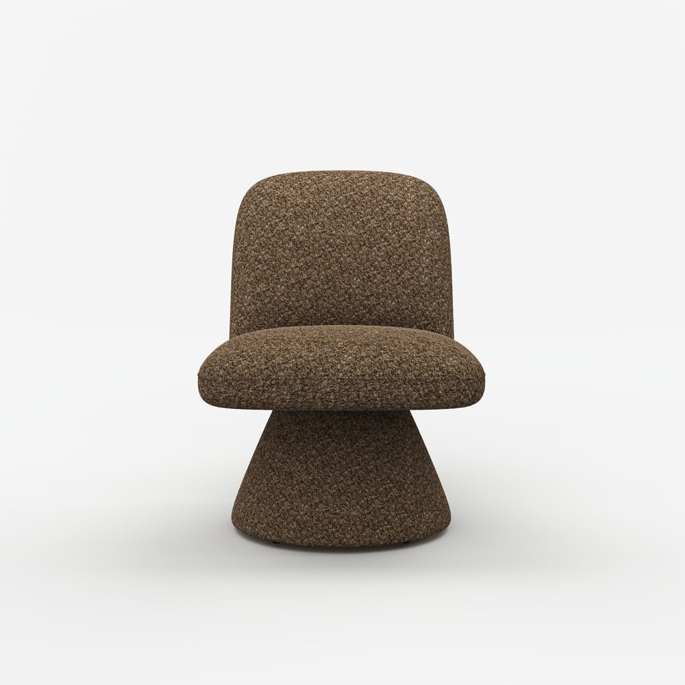 18" Boucle Upholstered Swivel Slipper Accent Chair window image
