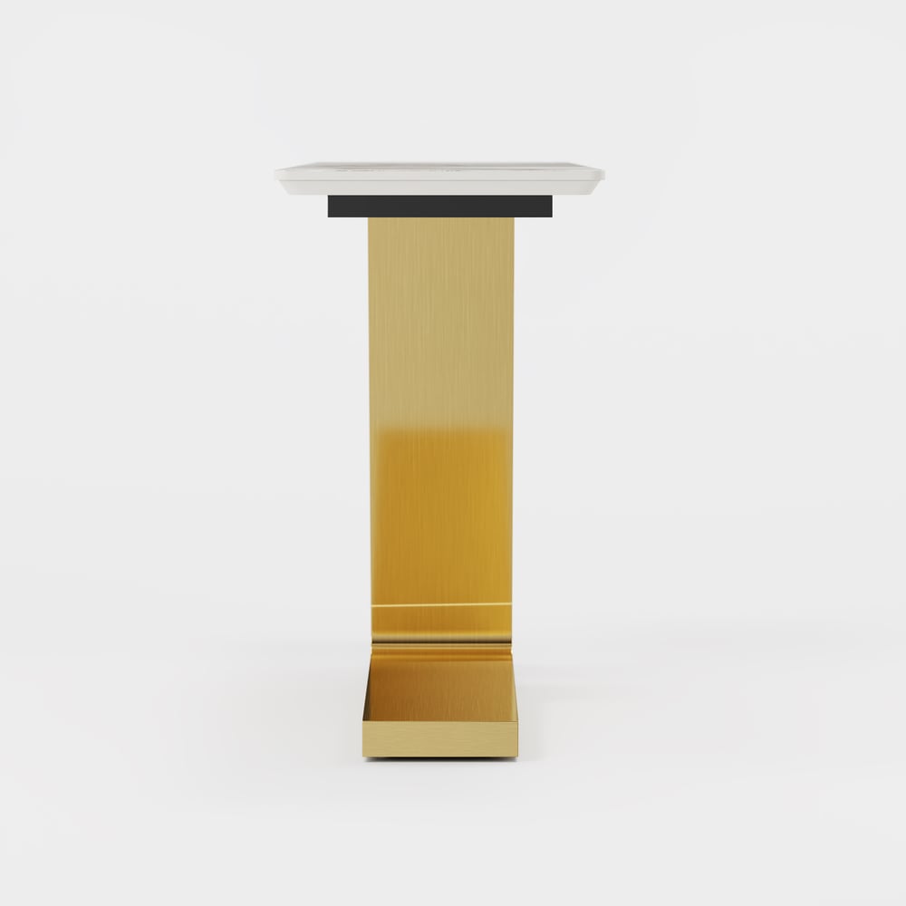 Silexa 60" Modern Console Table with White Sintered Stone Top window image