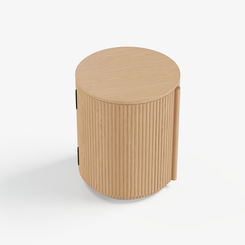 Round Fluted Side Table with Storage window image