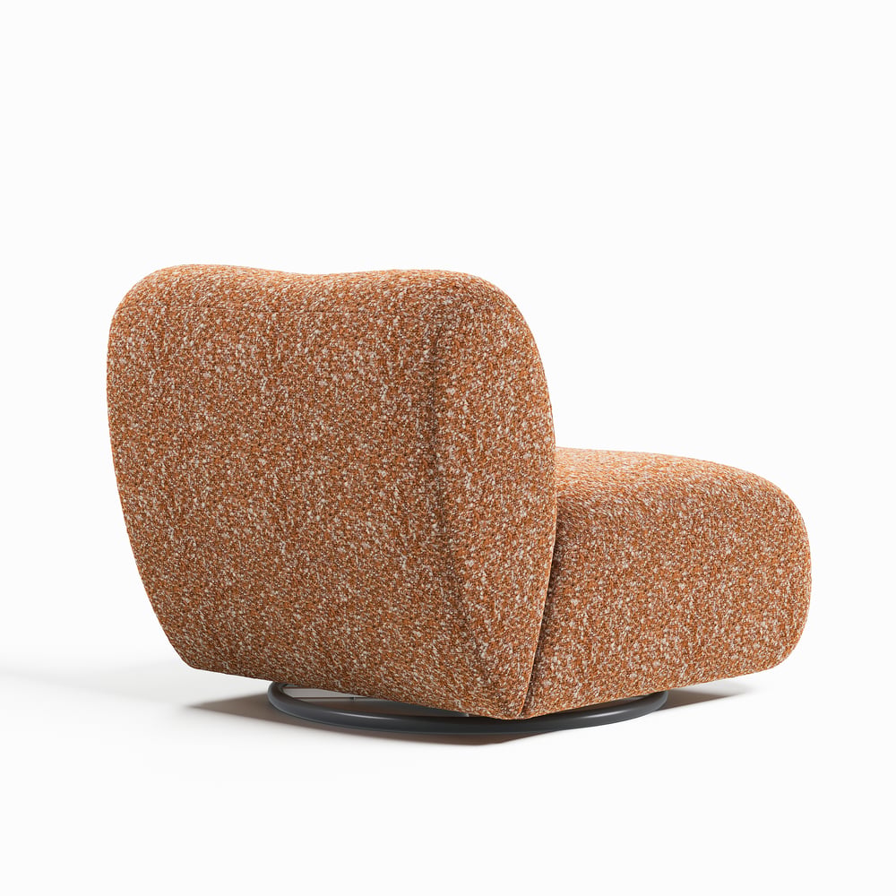 Modern 17" Performance Boucle Swivel Slipper Accent Chair window image