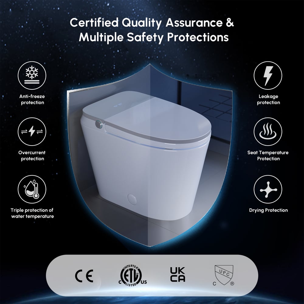 Hynova AX9 Smart Bidet Toilet with Powerful Flush, Built-in Tank, Foam Shield, ADA window image