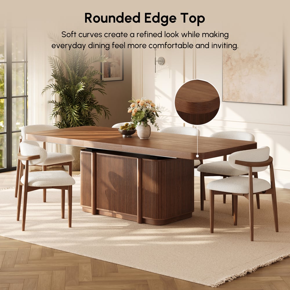 Lineva  71"–91" Extendable Wood 6–8 Seater Dining Table window image