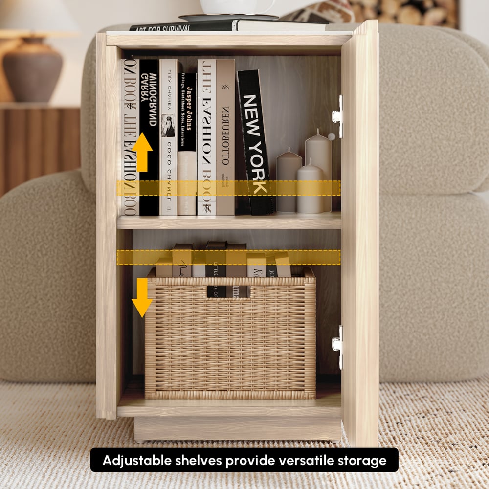 Aura Ash Wood Fluted Washwhite Side Table with Sintered Stone Top window image