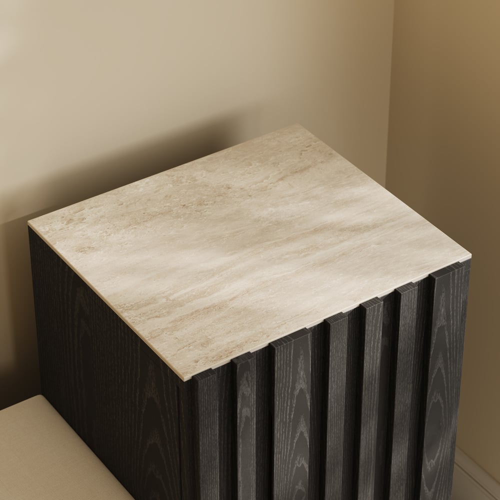 Aura 47” Wooden Shoe Storage Bench with Right-Side Cabinet for Entryway window image