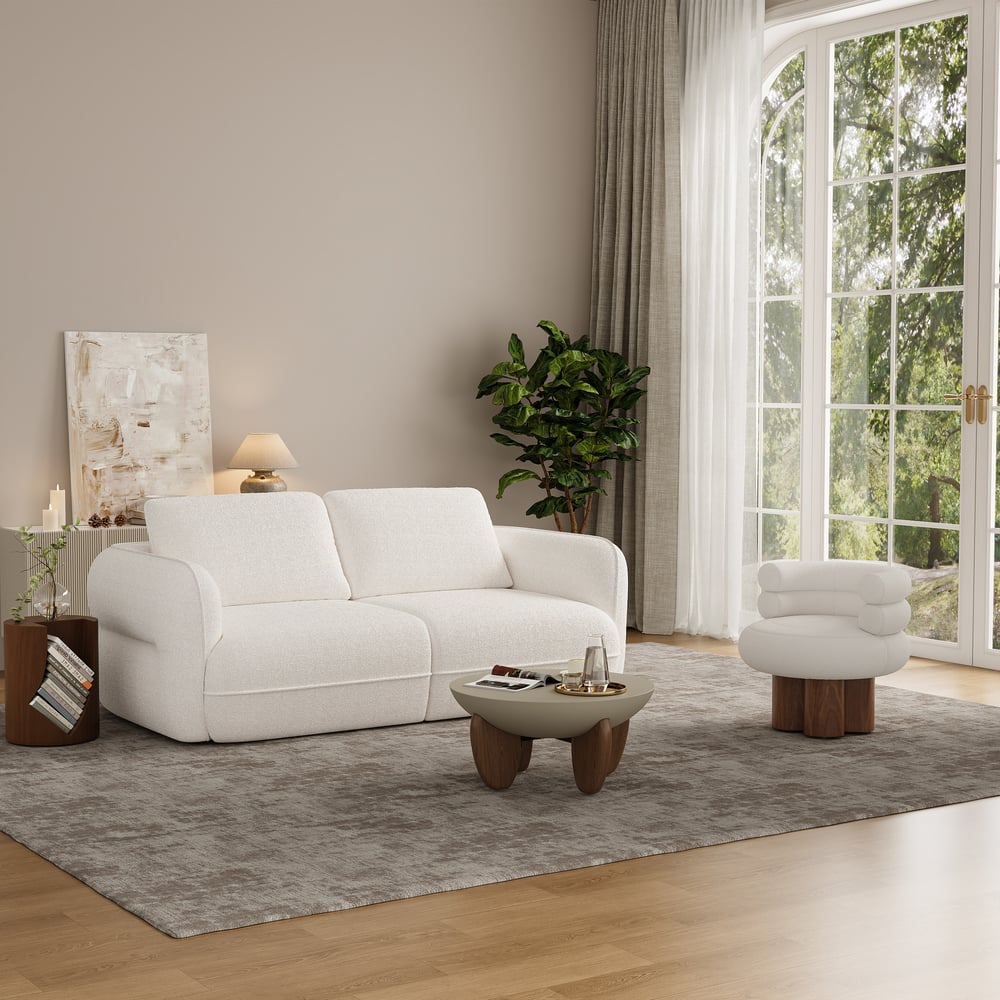 Modern 87" 2-Seater Chenille Power Convertible Sleeper Sofa with Remote Control window image