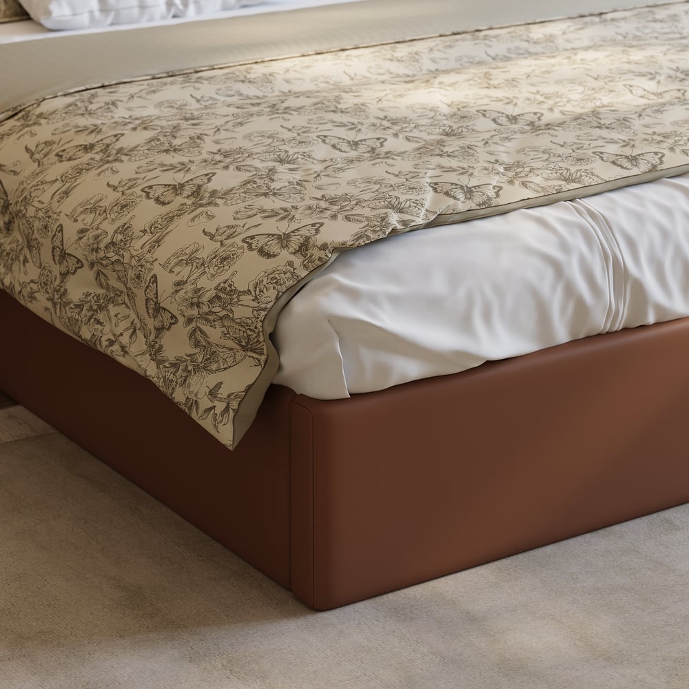 Horva King Faux Leather Platform Bed window image