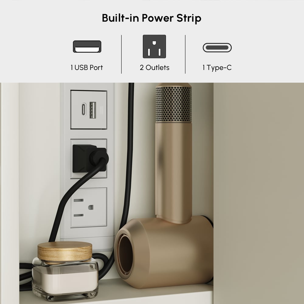 Modern 31.5" Wall-mounted LED Bathroom Medicine Cabinet Vanity Mirror with Storage window image