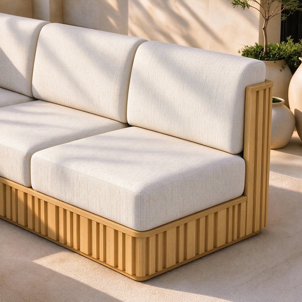 Flutera 3-Piece Outdoor Fluted Aluminum Sectional Sofa Set window image