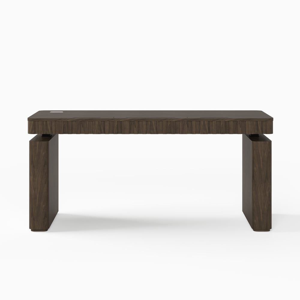 Aura 160 cm Smoked Brown Fluted Electric Adjustable Standing Desk window image