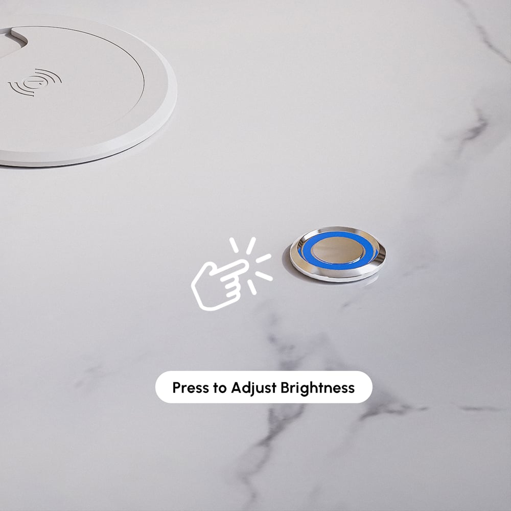 Humply Floating Leather 2-Drawer Smart LED Nightstand with Sintered Stone Top window image