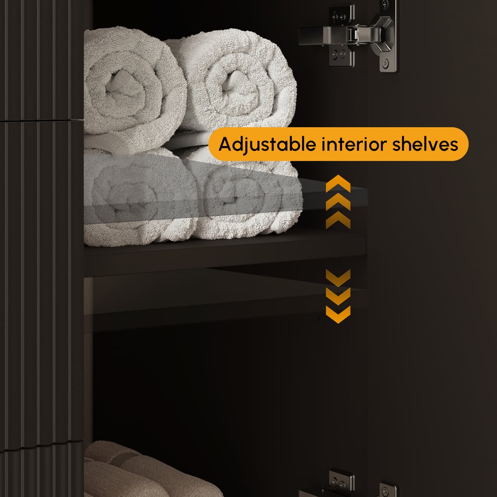 Meuble-lavabo simple autoportant Artis de 91cm avec dessus en pierre frittée image de fenêtre