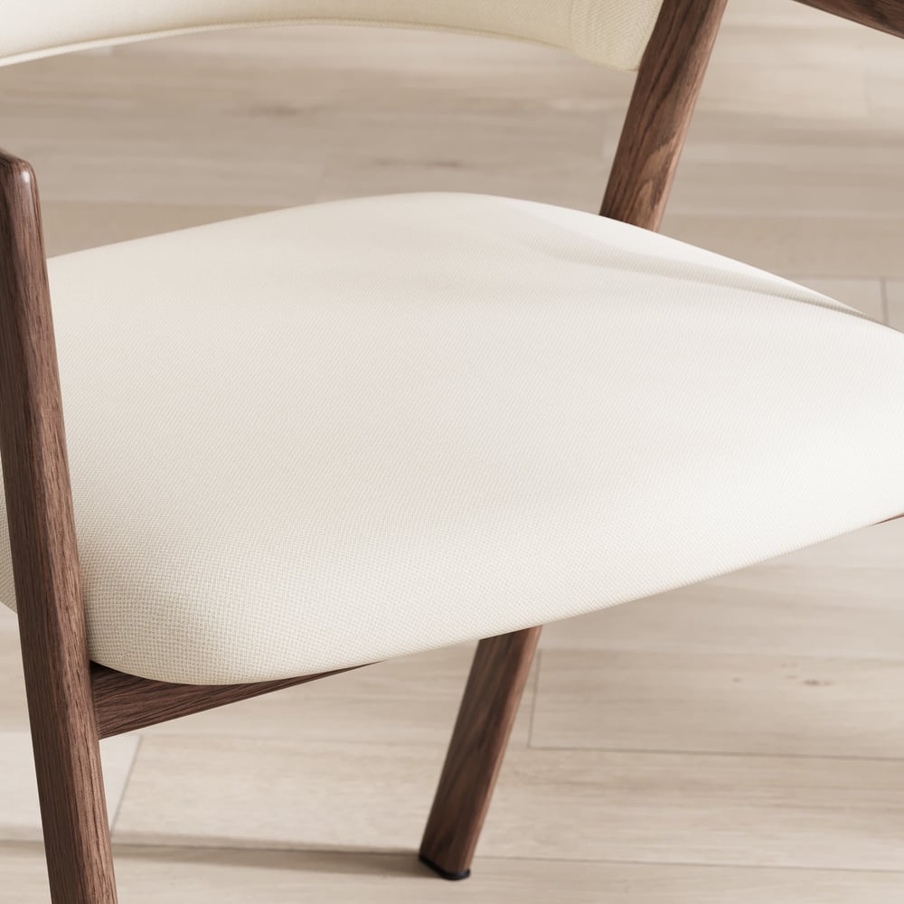 Chaise de salle à manger en lin blanc chaud, lot de 2 image de fenêtre