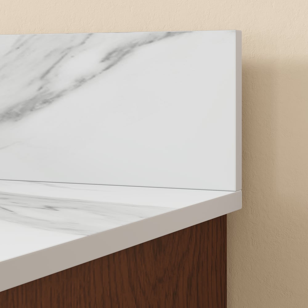 92cm Walnut Single Bathroom Vanity with Sink and Sintered Stone Top window image