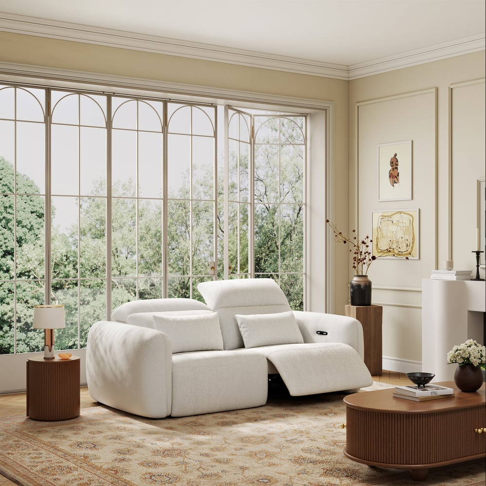 89" Chenille Electric Zero Gravity Sofa window image