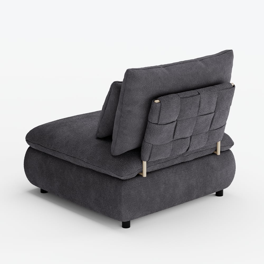 36" Chenille Slipper Accent Chair with Hidden Storage & Removable Backrest window image