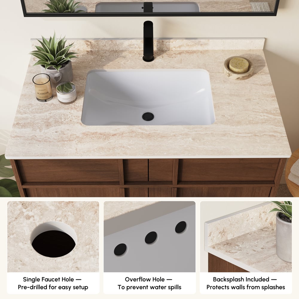 Panvyr 92cm Single Bathroom Vanity with Sink and Sintered Stone Top window image