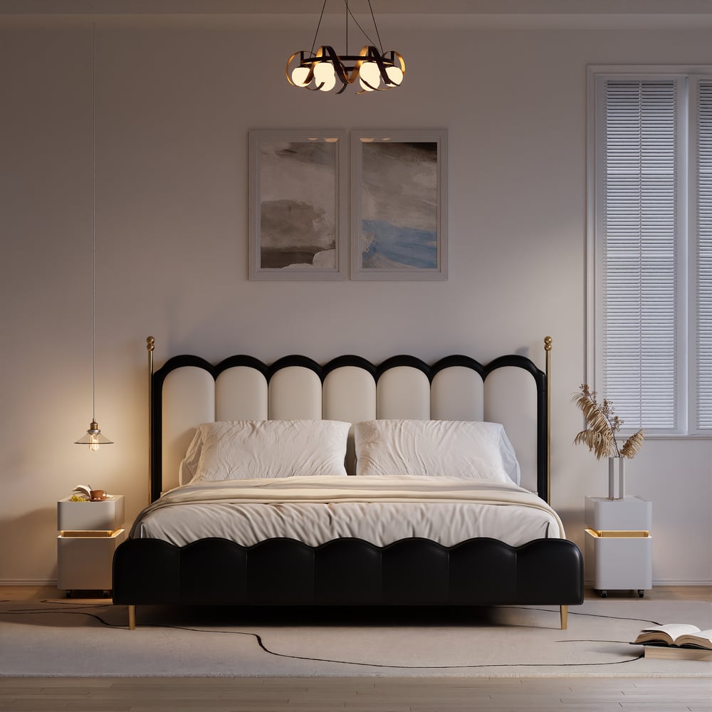 Narrow Smart LED Nightstand with  Sintered Stone Top window image