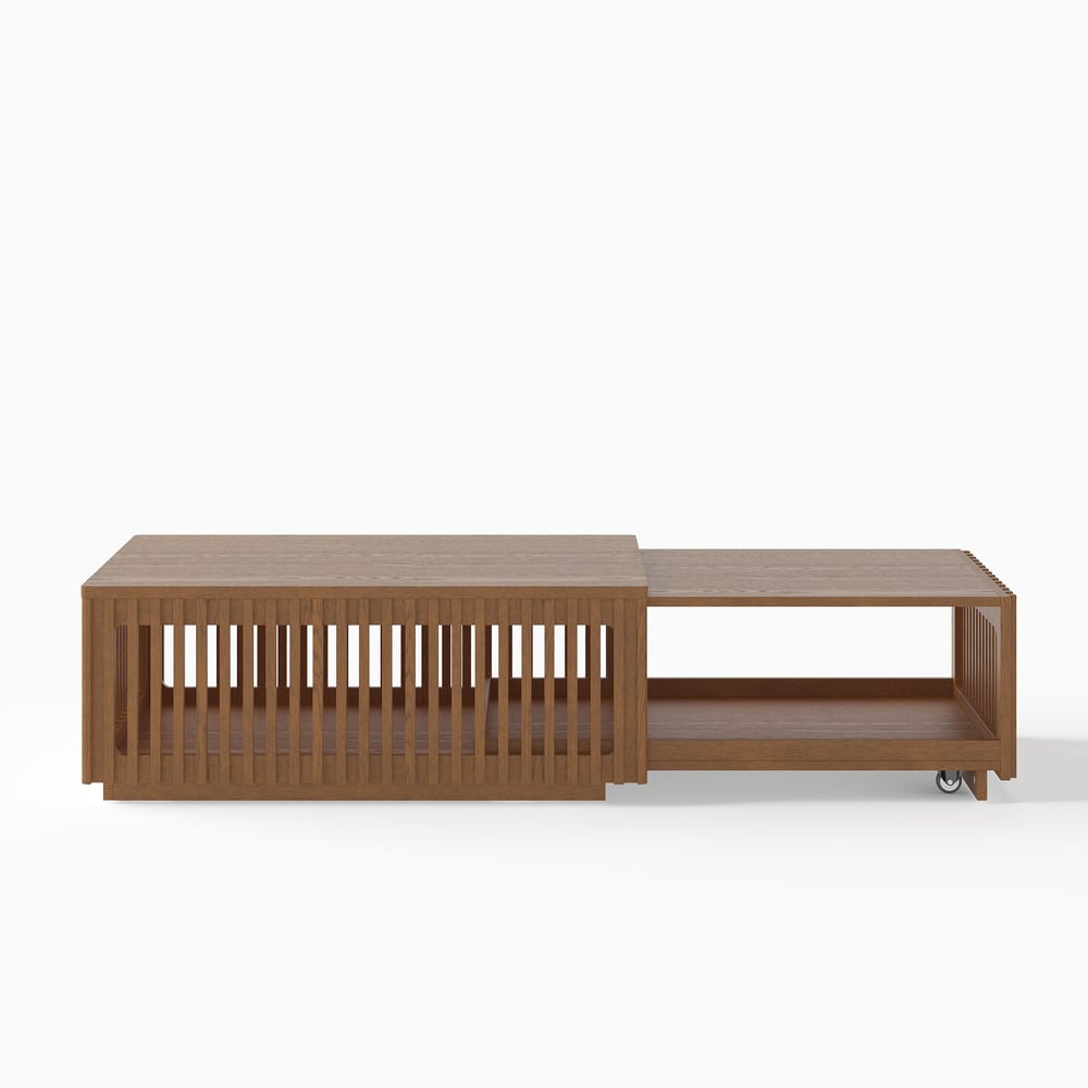 33"-55" Extendable Walnut Coffee Table with Storage window image