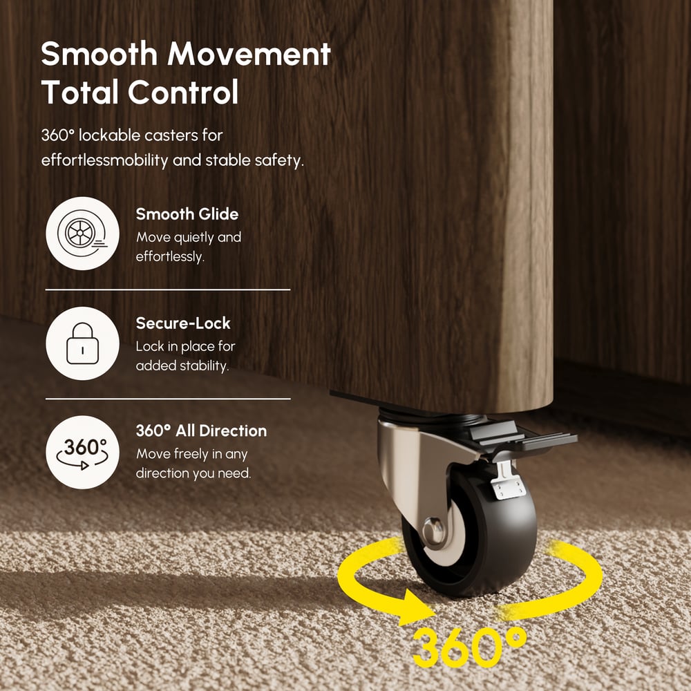 Aura 63" Smoked Brown 360-Degree Rotating Desk Electric Adjustable Standing Desk window image