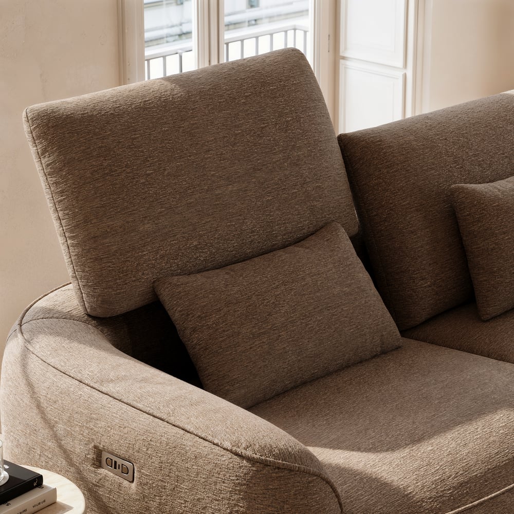 212cm 2-Seater Pet-Friendly Chenille Power Reclining Sofa with Adjustable Backrest window image