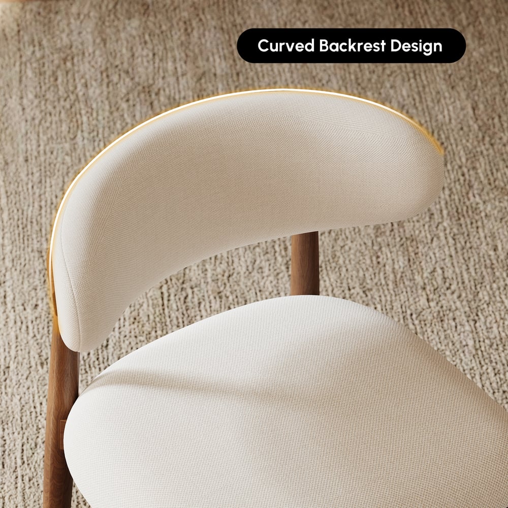 Nowoczesne krzesło do jadalni z drewna orzechowego i lnu, z nogami z drewna kauczukowego, 1 sztuka obraz okna