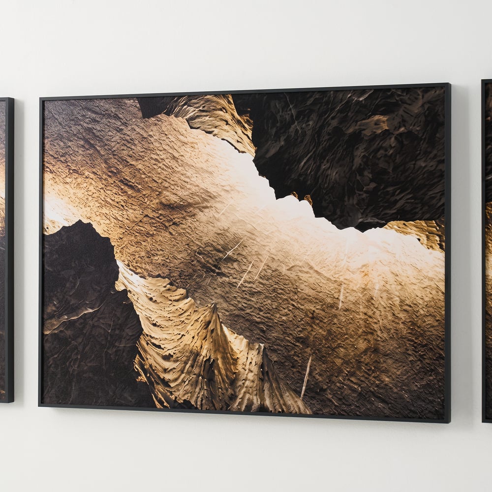 3-Piece Framed Abstract Canvas Wall Art Set with Black Aluminium Frames window image