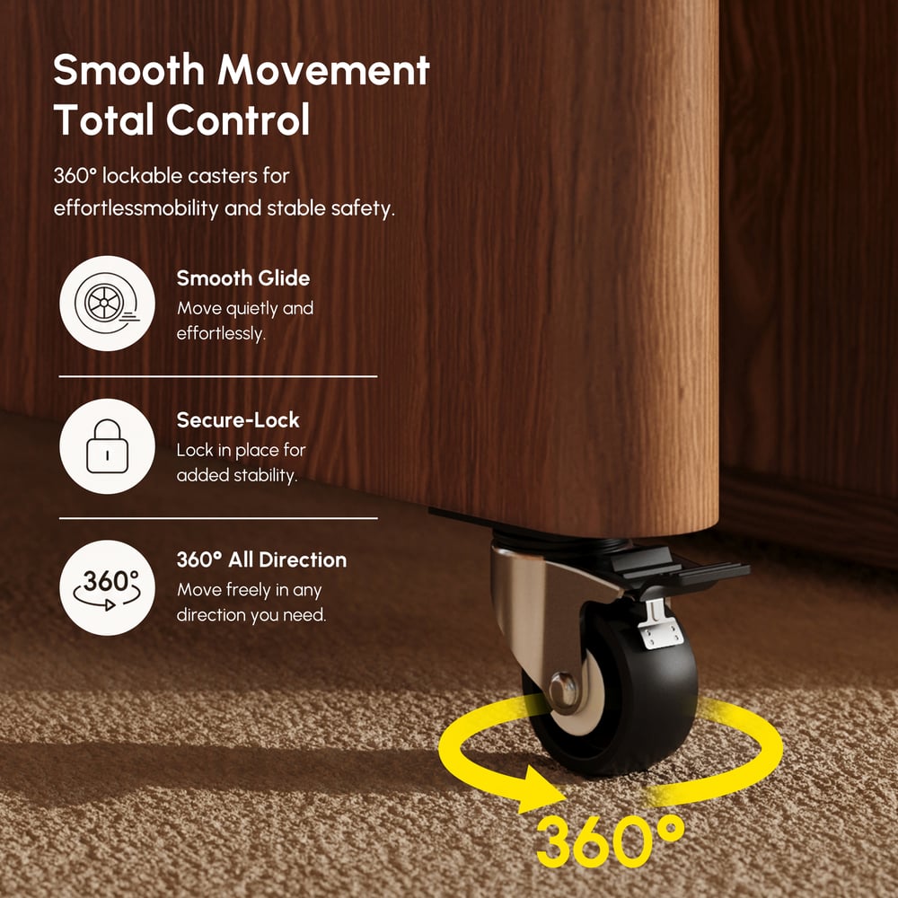Aura 63" Walnut Flutted 360-Degree Rotating Desk Electric Adjustable Standing Desk window image
