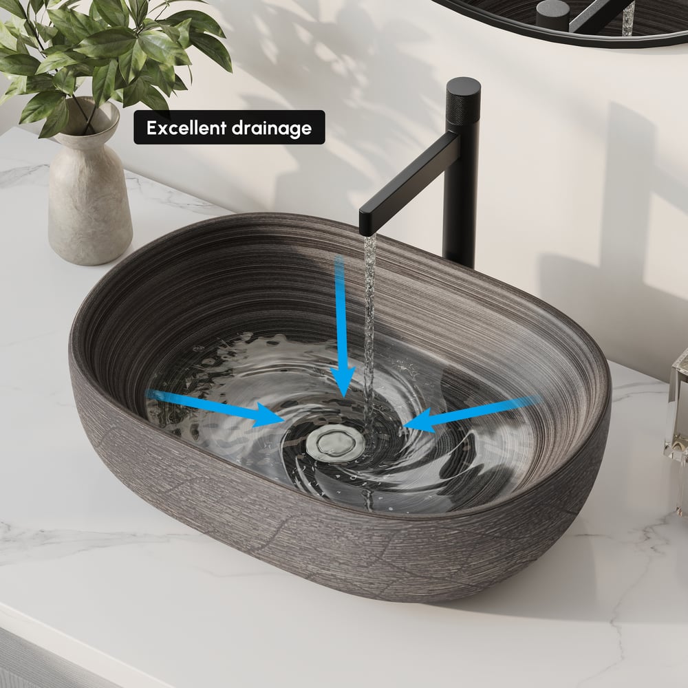 Lavabo de salle de bain ovale en céramique de 48cm – Vasque à poser émaillée mate image de fenêtre