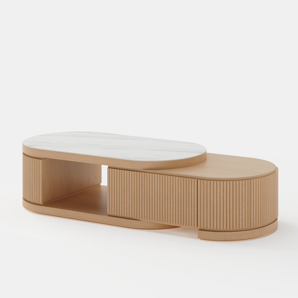 Velar 47"-67" Extendable Coffee Table with Sintered Stone Top and Storage window image