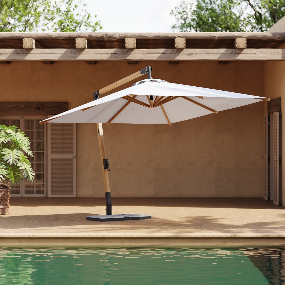 Parasol déporté de 2700 mm pour patio extérieur image de fenêtre