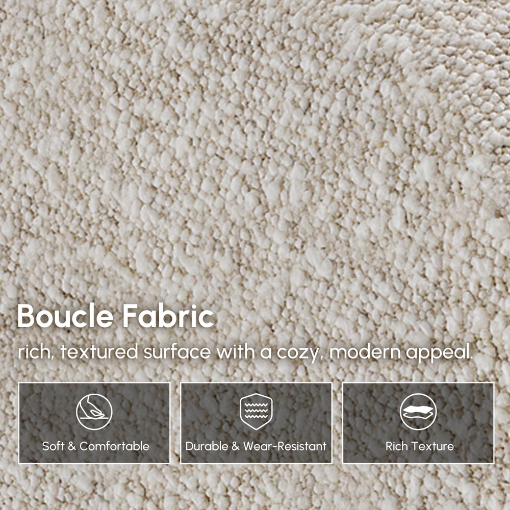 17" Performance Boucle Upholstered Curved Slipper Accent Chair window image