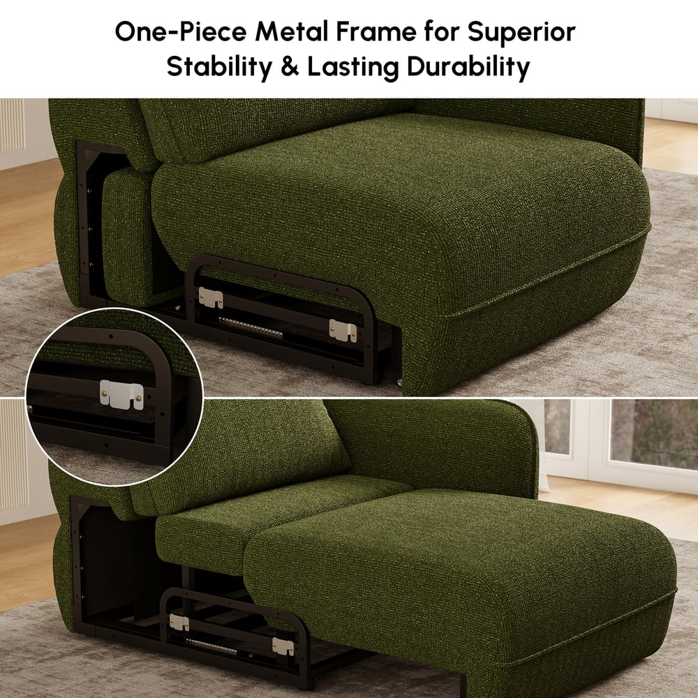 Modern 304cm 3-Seater Chenille Power Convertible Sleeper Sofa with Remote Control window image