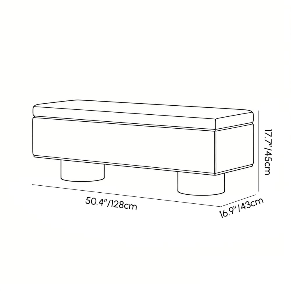 Teddy Fabric Fluffy Faux Fur Flip Top Wood Storage Bench weights dimensions image